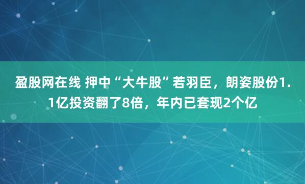 盈股网在线 押中“大牛股”若羽臣，朗姿股份1.1亿投资翻了8倍，年内已套现2个亿